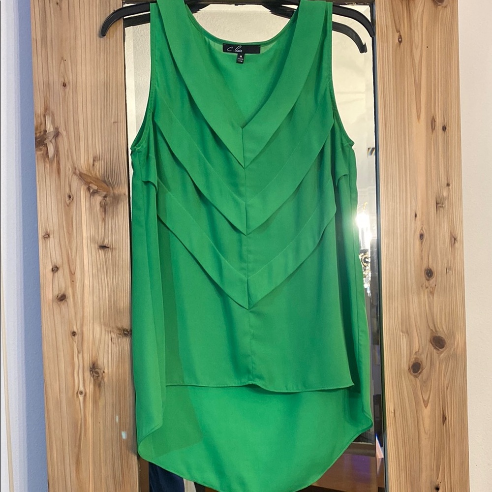 Green Sleeveless Blouse